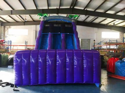 Tobogán Seco Inflable De Doble Carril De Mármol Púrpura